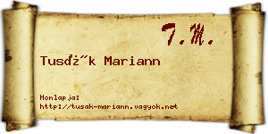 Tusák Mariann névjegykártya