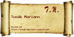 Tusák Mariann névjegykártya